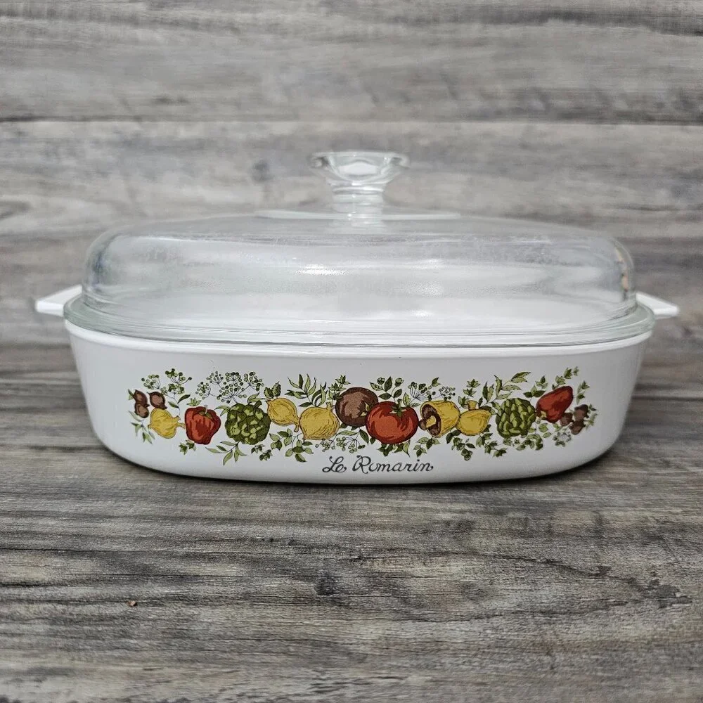 Corning Ware Spice of Life Large Covered Casserole Le Romarin Dish Numbered Rare